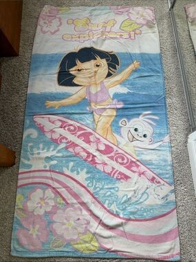 Dora the Explorer Surf Kids Beach Towel - Pink & Blue